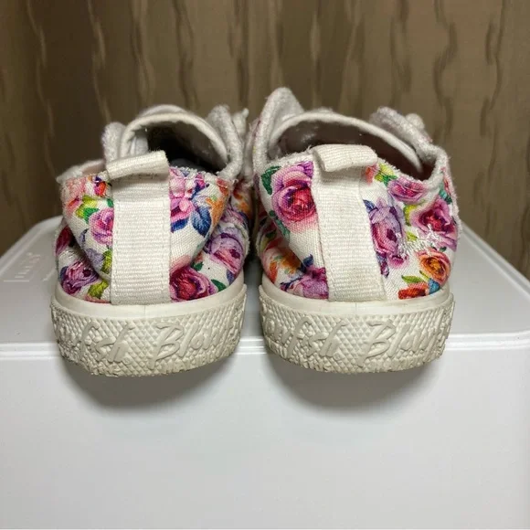 Blowfish Kid's Toddler 10 Classic Canvas White Pink Purple Floral Lined Shoes - Picture 7 of 14
